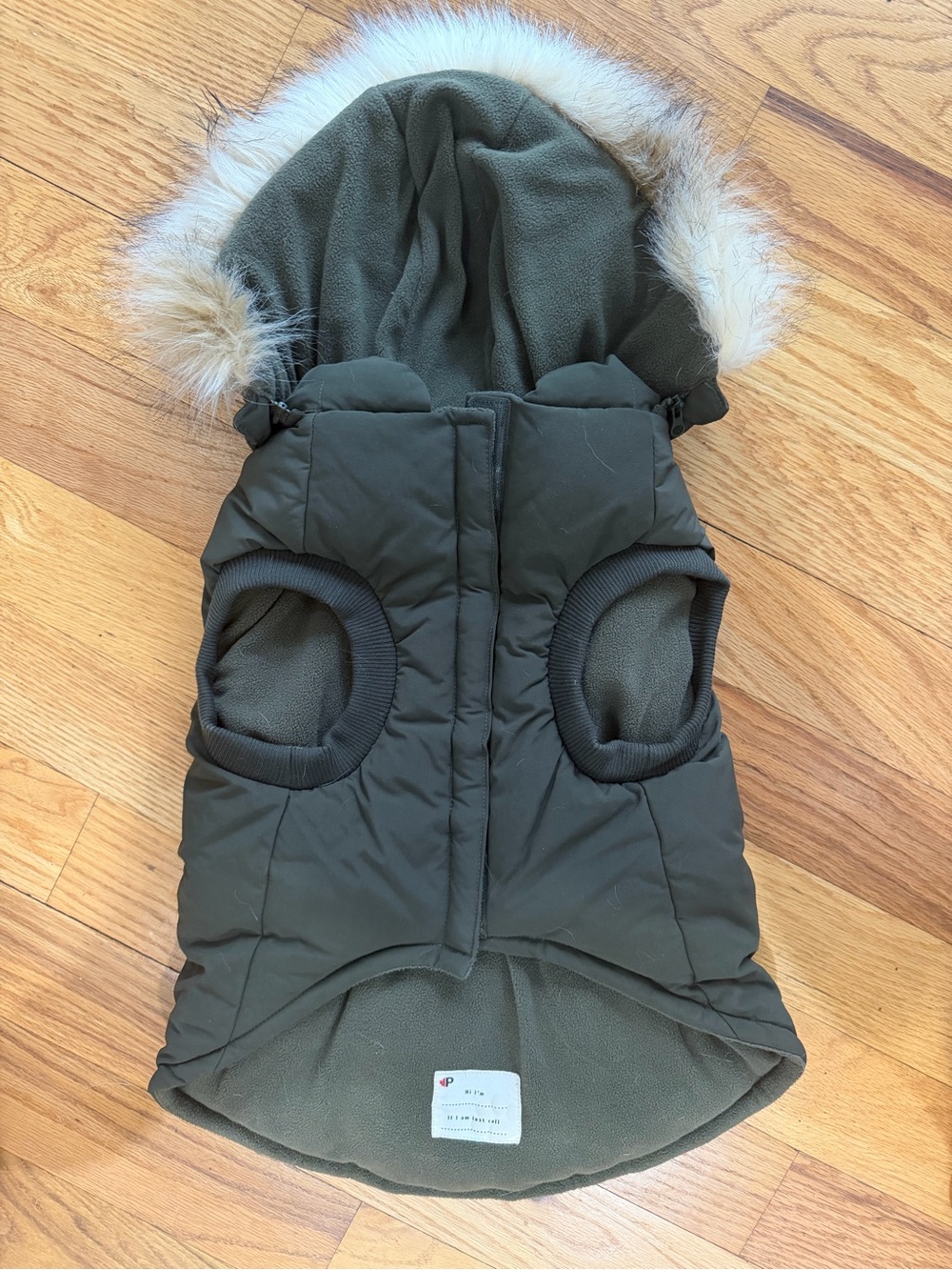 Pajar Olive Dog Parka with Faux Fur Trim Hood - Picture 2 of 5